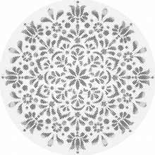 Vymalujsisam.cz Tečkování - Mandala 17 Velikost: 50x50cm, Rámování: Kulatý rám, Barva teček: Červená