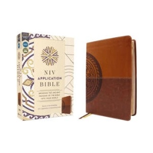 NIV Application Bible, Leathersoft, Brown, Red Letter, Comfort Print (2025)