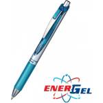 Pentel Автоматичен ролер Pentel Energel BL77 26815, син цвят на писане, дебелина на линията 0.7 mm, гел, сребрист, цената е за 1бр. (продава се в опаковка от 12бр. ) (OK26815)