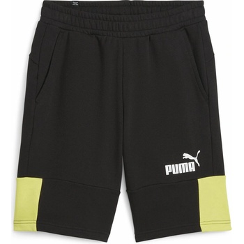 Puma ESS+ BLOCK SHORTS 10 TR čierna žltá biela