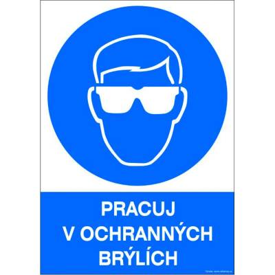 RAFO Samolepka Pracuj v ochranných brýlích Velikosti: A5 (15 x 21 cm)