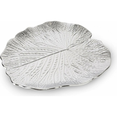 EUROFIRANY DEKORAČNÍ TALÍŘ KALINA 01 33 x 33 x 2 cm STŘÍBRNÝ