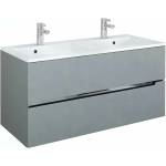 Oristo Комплект стенен шкаф и мивка Oristo Silver от композитен материал, сив MDF 120 см (ORS33SD120D2+ORSUM120SILVER)