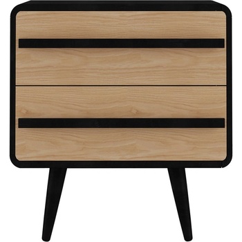 Støraa Нощно шкафче в черен и естествен цвят Chantal - Støraa (5212611)