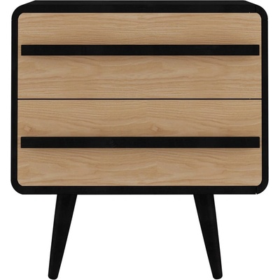 Støraa Нощно шкафче в черен и естествен цвят Chantal - Støraa (5212611)