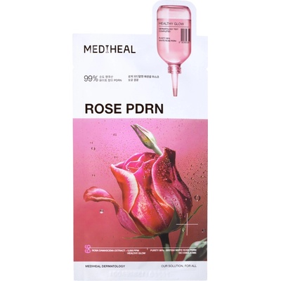 Mediheal Rose PDRN Essential Mask Healthy Glow Plátienková maska pre stiahnutie pórov 1 ks 24 ml
