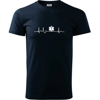 EKG rescue pánske tričko tmavomodrá