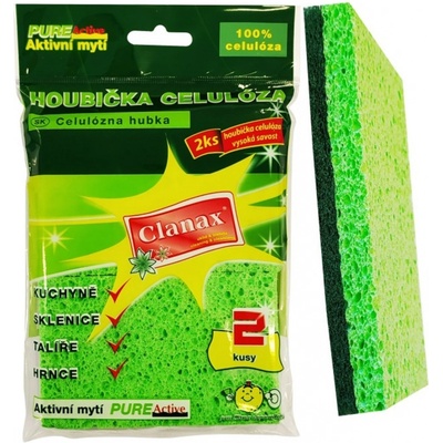 Clanax Hubová utierka s drôtenkou 100% celulóza 2 kusy