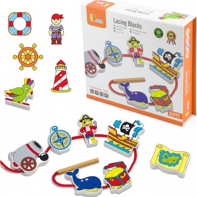 Viga dřevěné navlékání pirát – Zboží Mobilmania