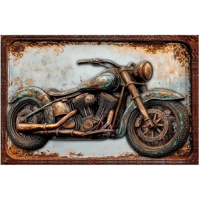 Plechová ceduľa Motorka old 2 - Plechová tabuľa