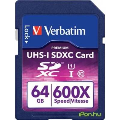 Verbatim SDXC Premium 64GB C10/U1 49193