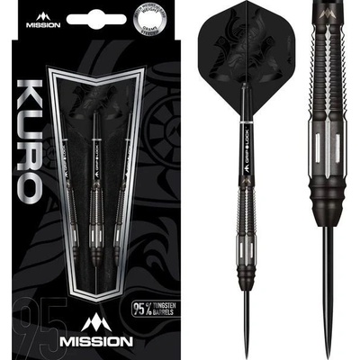 Sada steel šipek Mission Kuro Black, M4, Rear Taper, 95% volfrám