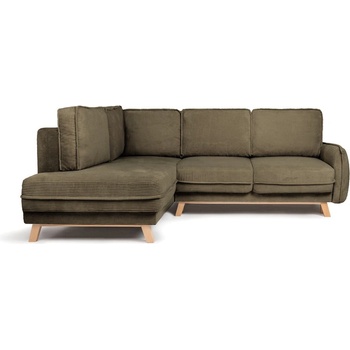 Bonami Зелен сгъваем ъглов диван от рипсено кадифе (ляв ъгъл) Tori - Bonami Selection (TORILLEFTCORNERPOSO46)