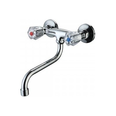 Месингов смесител ДУНАВ icf 5018719c m7116 - стенен, хром, двойни ръкохватки (icf 5018719c m7116)