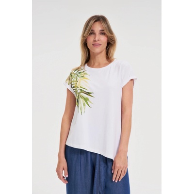 Moodo Дамска асиметрична тениска Moodo - бяла Moodo | Byal | ЖЕНИ | XS