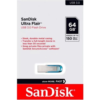 Image 1 of SanDisk Ultra Flair 64GB USB 3.0 SDCZ73-064G-G46B
