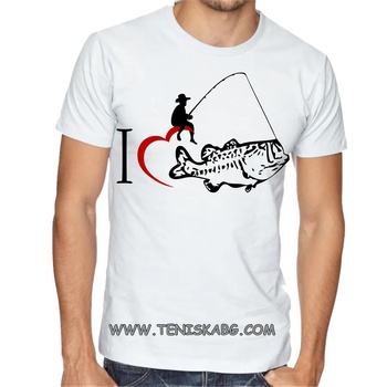 Image 1 of Fruit of the Loom Тениска с надпис - I love fish