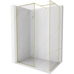 Mexen Kioto-XF стена за душ Walk-in с рамка 160x110 см, прозрачна 10 мм, златно матирано - 800-160-202-04-55-110-XF (800-160-202-04-55-110-XF)