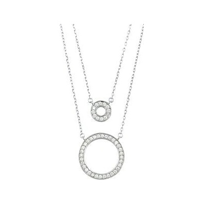 Infinity Silver Stříbrný náhrdelník kaskáda se zirkonovými kroužky L47662445