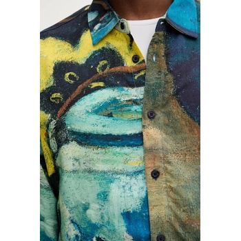 Desigual Риза Desigual JULIO в тъмносиньо със стандартна кройка с класическа яка 25WMCW17 (25WMCW17)