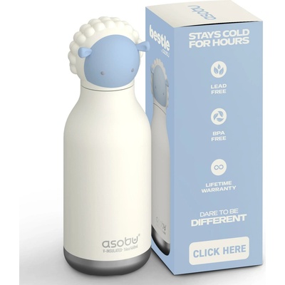 Asobu Dětská láhev BESTIE s brčkem 460 ml Sheep