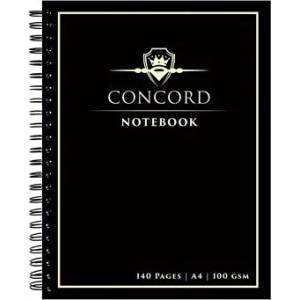 Concord Спирална тетрадка, А4, с подвързия, 70 листа, concord, черна 8956-con (8956-con)