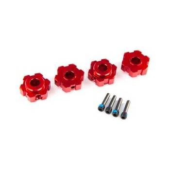 Traxxas алуминиеви главини на колелата червени (4)