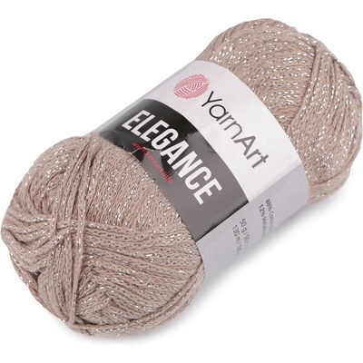 Pletací příze Elegance lurex 50 g Varianta: 11 (121) béžová velbloudí stříbrná, Balení: 1 ks 47193/108952/239941
