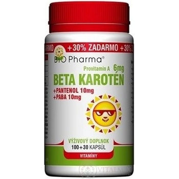 Bio Pharma Beta Karoten 6 mg 130 kapslí + Pantenol 10 mg + PABA 10 mg