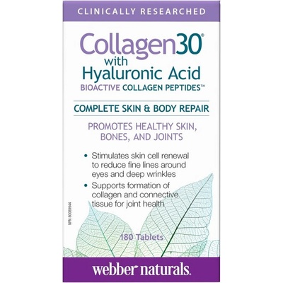 Webber Naturals Collagen30® Колаген + Хиалурoнова киселина 180 таблетки | Webber Naturals (3664 WN)