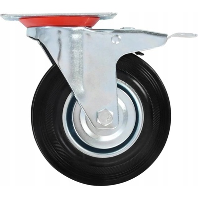 Vorel Koliesko otočné s brzdou, gumové 100kg 125/34/155mm