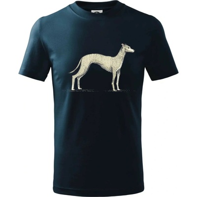 Vintage Whippet tričko detské tmavomodrá