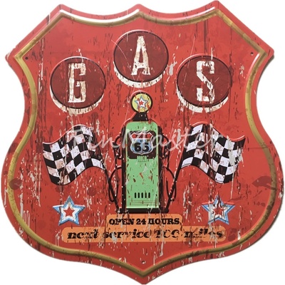 Ceduľa GAS open 24 Hours štít