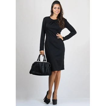 Image 1 of Rumena Права черна рокля с чупки по деколтето bf rumena