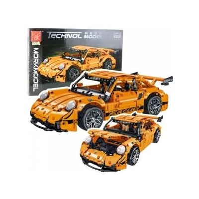 LEAN Toys GT Racing Car Construction Bricks Orange 1: 14 1268 pcs