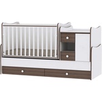 Lorelli Трансформиращо се легло Lorelli - Mini Max, 190 x 72 cm, Бяло/Орех (10150500026A)