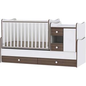 Lorelli Трансформиращо се легло Lorelli - Mini Max, 190 x 72 cm, Бяло/Орех (10150500026A)
