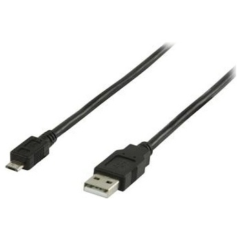 Valueline VLCP60500B10 USB 2.0/ zástrčka A - zástrčka micro B/ kulatý, 1m, černý
