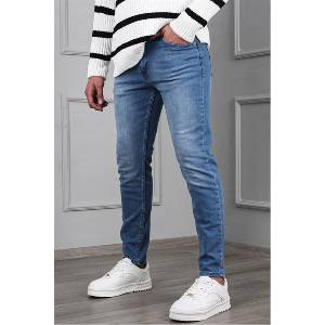 Madmext Мъжки дънков Slim Fit панталон 6342 - Син #367688 (367688_Тъмносин)