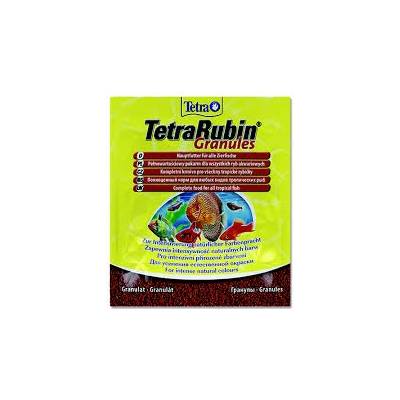 Tetra Rubin Granules - Универсална гранулирана храна с естествени съставки подсилващи яркостта на цветовете на аквариумните рибки - 12 гр