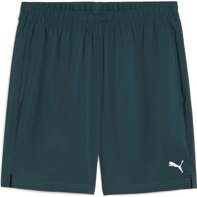 Puma M TAD ESSENTIALS 7 WOVEN SHORT tmavo zelená biela