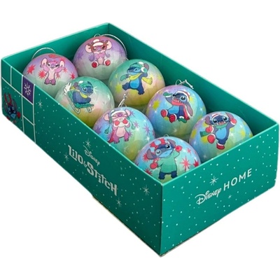 Disney Vianočná ozdoba Lilo&Stitch Stitch a Angel 6,5 cm, 8 ks