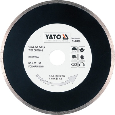 Yato Kotouč řezný diamantový 180 x 25,4 x 2,2 mm YT-6016