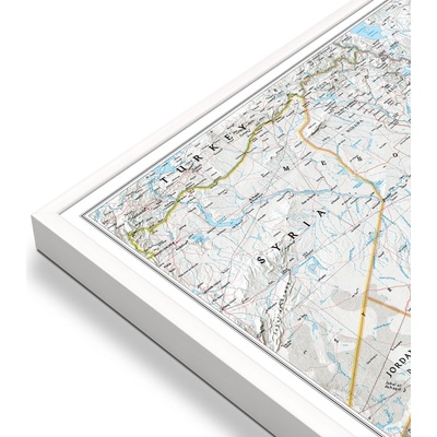 National Geographic Irák - nástěnná mapa Classic 66 x 76 cm Varianta: mapa v hliníkovém rámu, Provedení: bílý rám