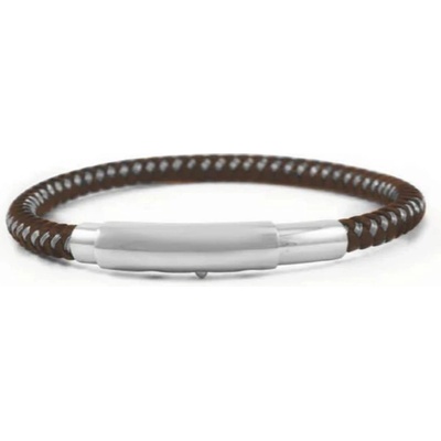 Inori Pevný náramek z chirurgické oceli a kůže INBR122BR