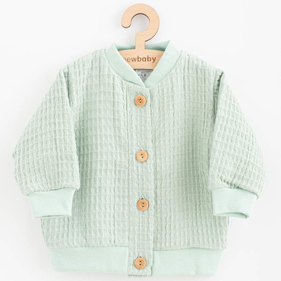 New Baby Dojčenský mušelínový kabátik Comfort clothes šalviová