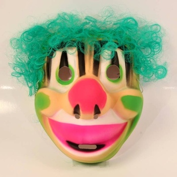 Maska Klaun s vlasy zelená
