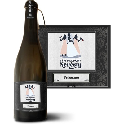 Sablio Tým podpory nevěsty Prosecco biele suché šumivé víno 10,5 % 0,75 l (holá fľaša)