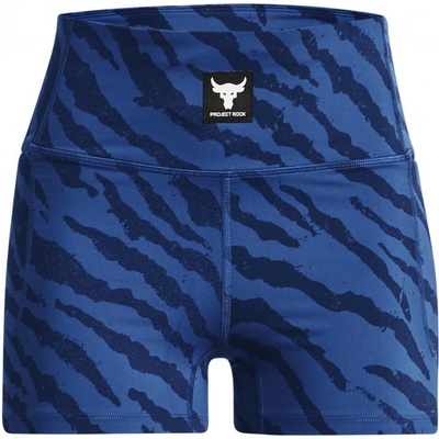 Under Armour Modré dámské vzorované sportovní krátké legíny Pjt Rock Meridian