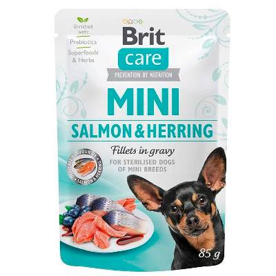 Brit Care Mini Salmon&Herring sterilised fillets in gravy 85g